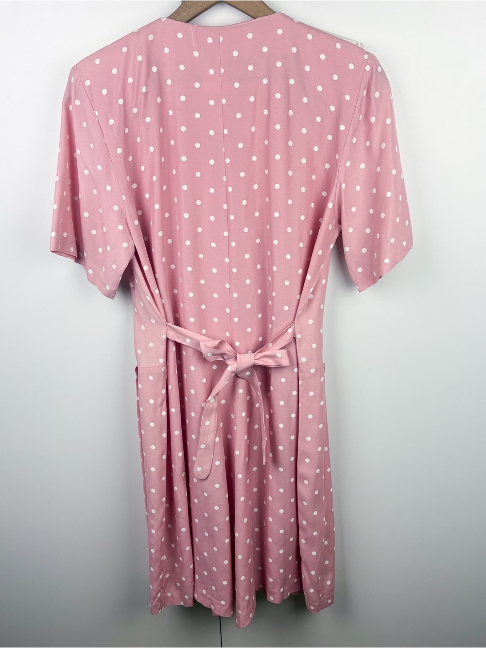 Vintage 80s Polka Dot Lace Collar Button Pink White Romper Coquette Retro Barbie - Picture 8 of 10